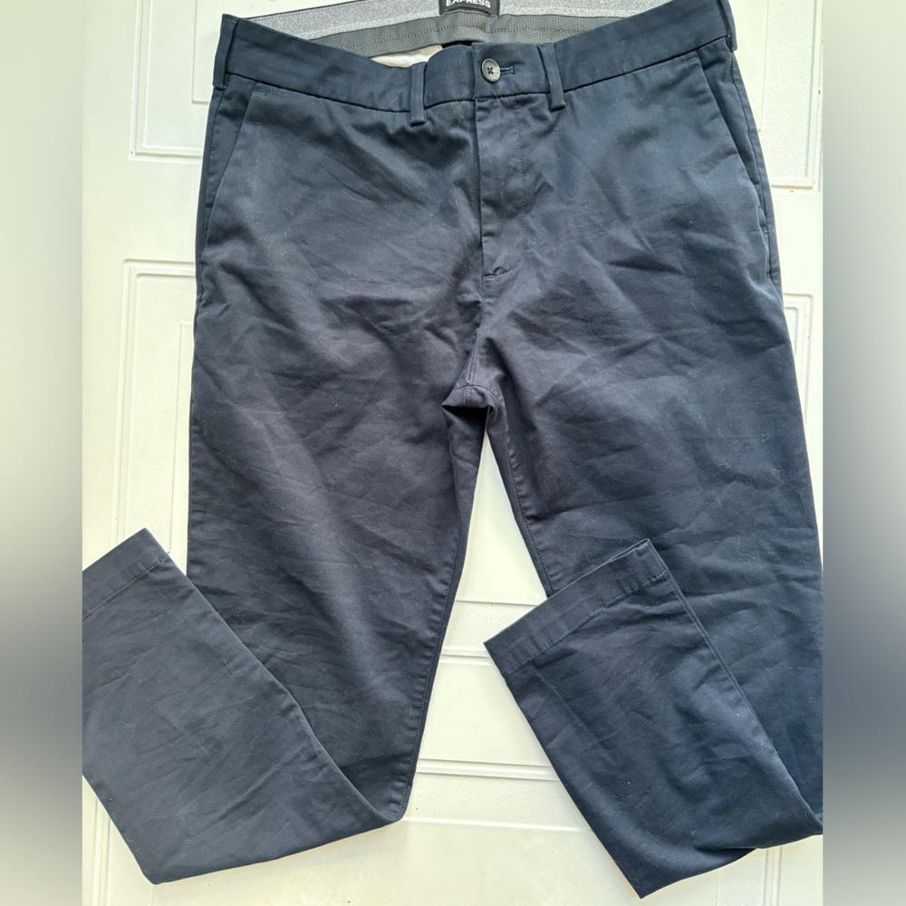 Express Men’s Skinny Hyper Stretch Chino Pants Black Size 32x30 - Picture 2 of 5